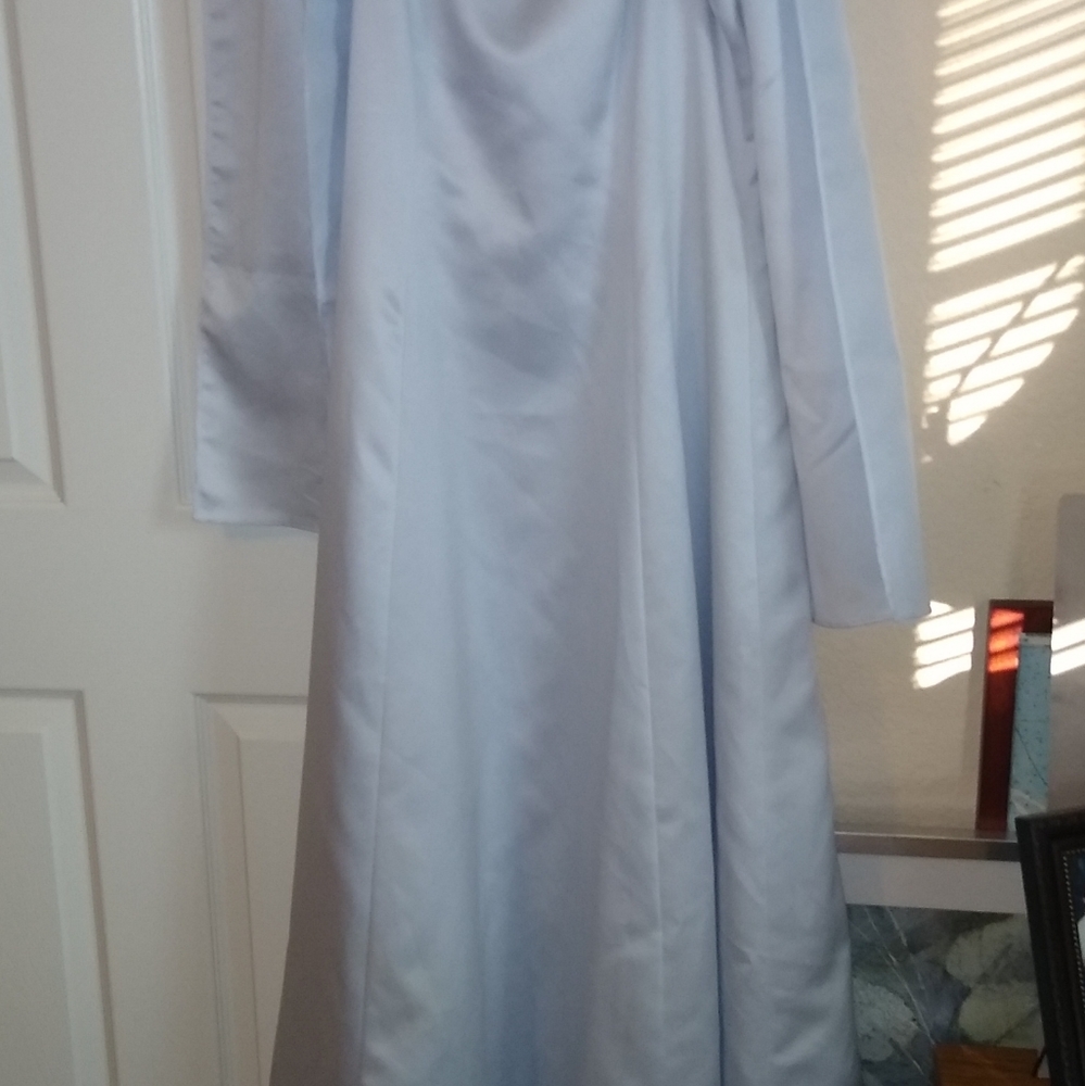Simply elegant baby blue dress with matching wrap